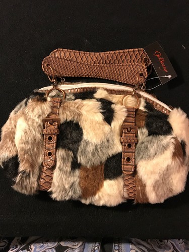 GaBaangs Ladies Barrell Shaped Faux Fur Purse, Nee