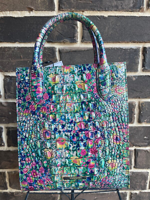 NWT Brahmin Melbourne Moira Spring Ditsy Tote green blue pink yellow floral
