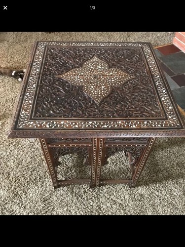 1930 Moorish Square Table With Bone