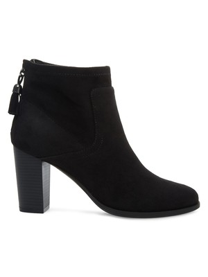 

ANNE KLEIN Женские черные кожаные амортизирующие ботильоны Nicci с кисточками, Черный, AK193063