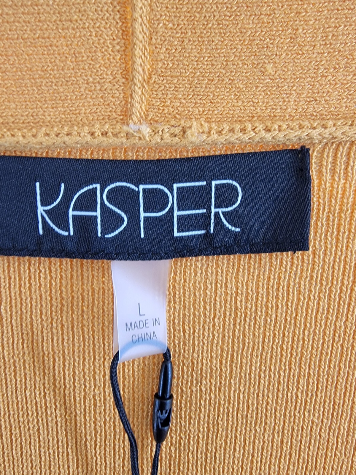 Kasper Open-Front Long-Sleeve Sweater Women's Large Gold Signature Solid - Picture 9 of 17