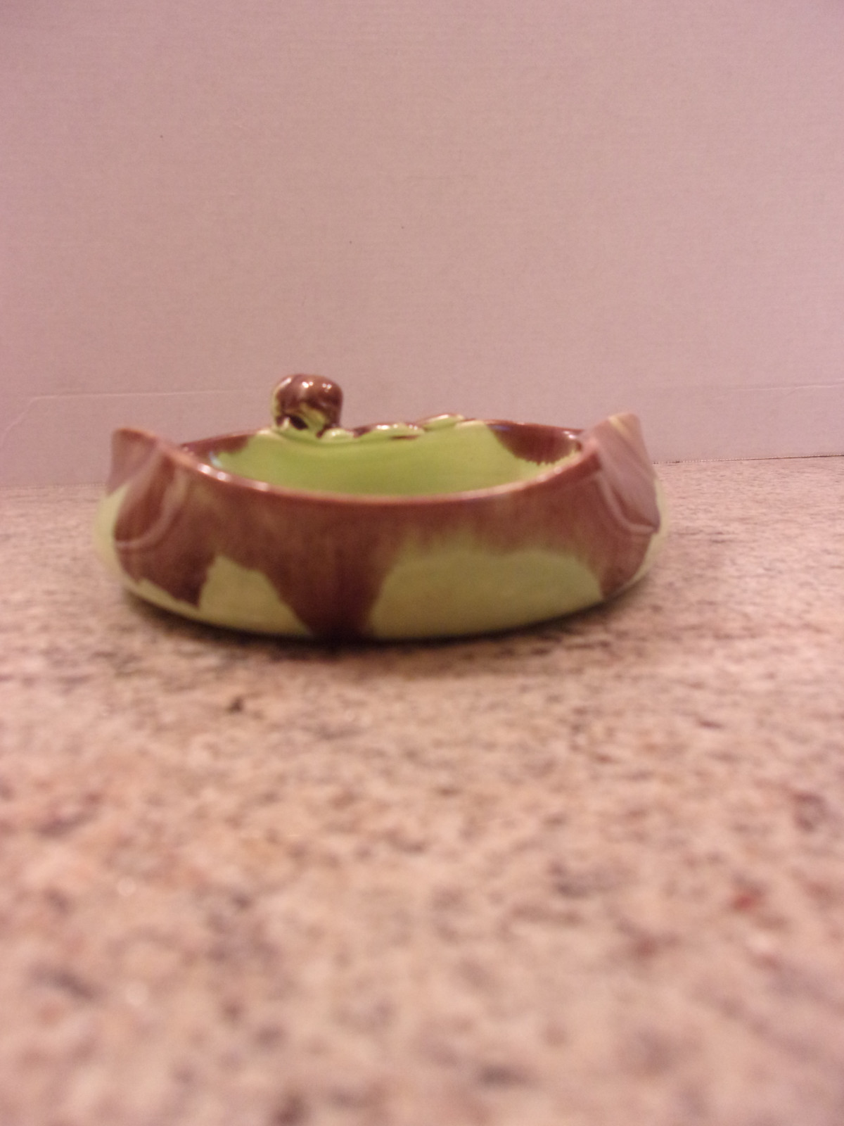 Jaska of California Cascade Ware Candy/Nut Dish, Folded Rim, Acorns & Leaves,MCM