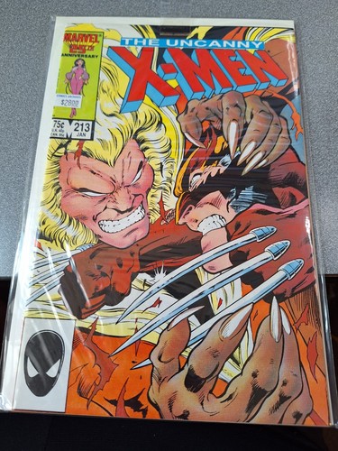 Marvel Comics Uncanny X-Men 213 KEY Wolverine v Sabertooth VF/NM /5-179