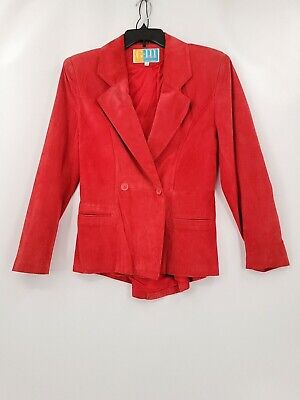 G-III Suit Jacket Womens Adult Size Medium Color Red Long Sleeve Button Casual