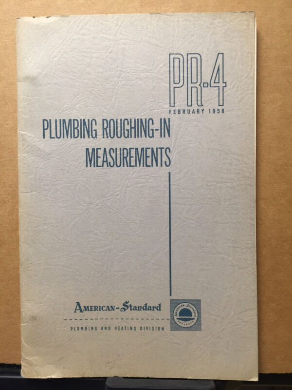 Vtg American-Standard Manual Plumbing Roughing-in Measurements PR-4 1958