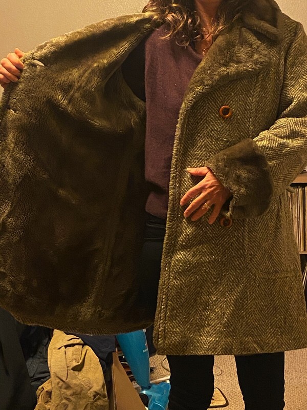 70's Vintage Davis of Boston エコファーコート Vintage Davis Of Boston Wool Coat Faux Fur Lined WARM WINTER