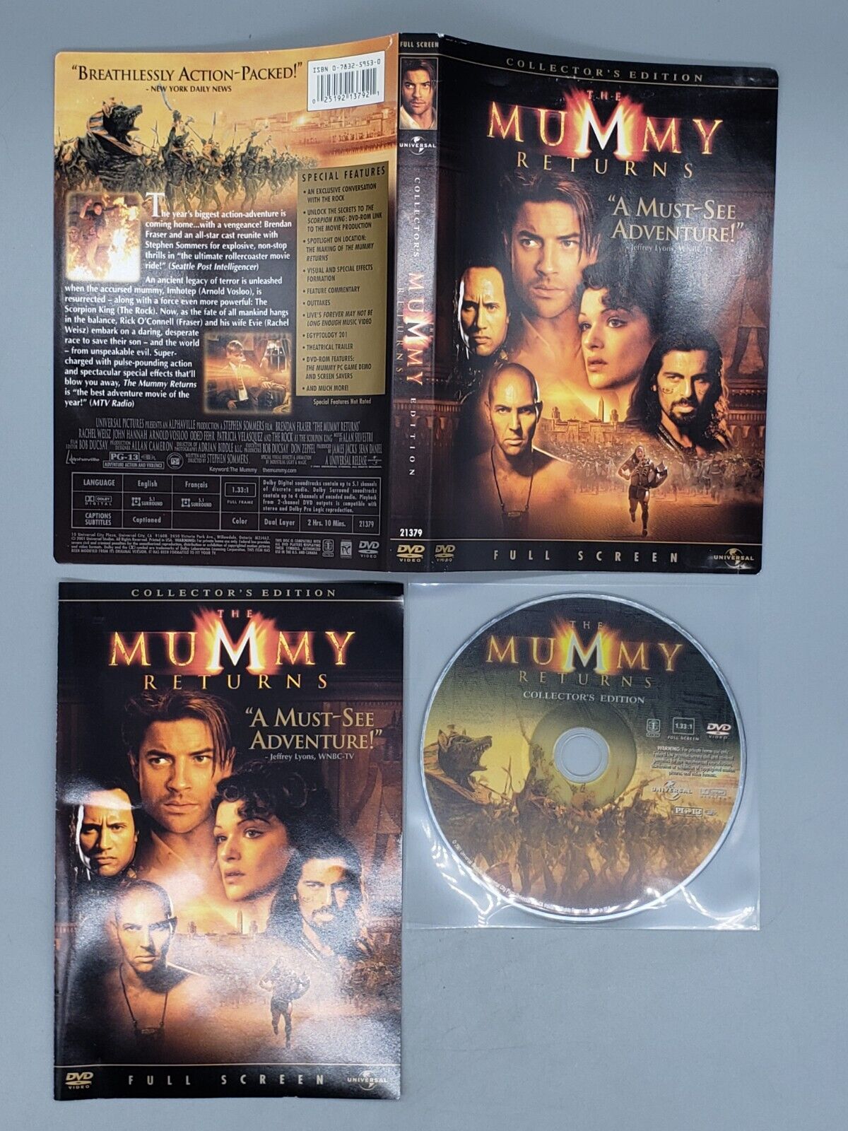 The Mummy Returns (DVD, 2001, Pan Scan Edition) No Case No Tracking The Mummy Returns (DVD, 2001, Pan Scan Edition) No Case No Tracking