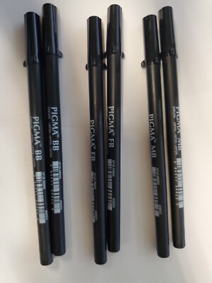 Sakura Pigma Professional Brush Pens Calligraphy Art 2FB 2MB 2BB