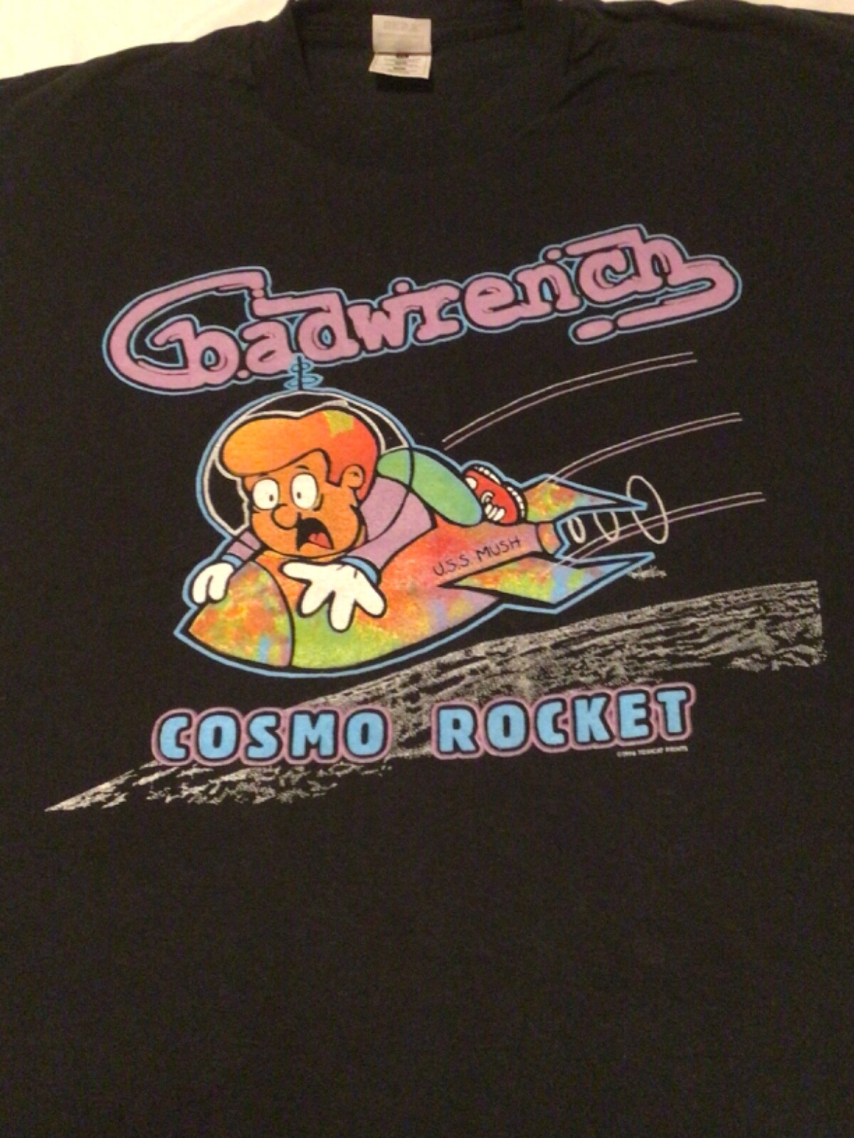 Badwrench Band T-Shirt~XL~Black~Cosmo Rocket~1996~Johnstown
