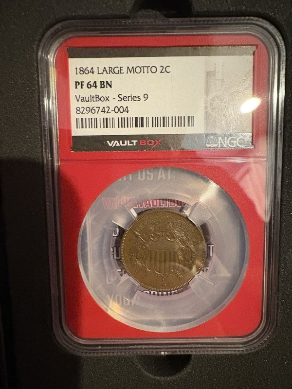 1864 2C Large Motto PF64 BN NGC Proof Two Cent