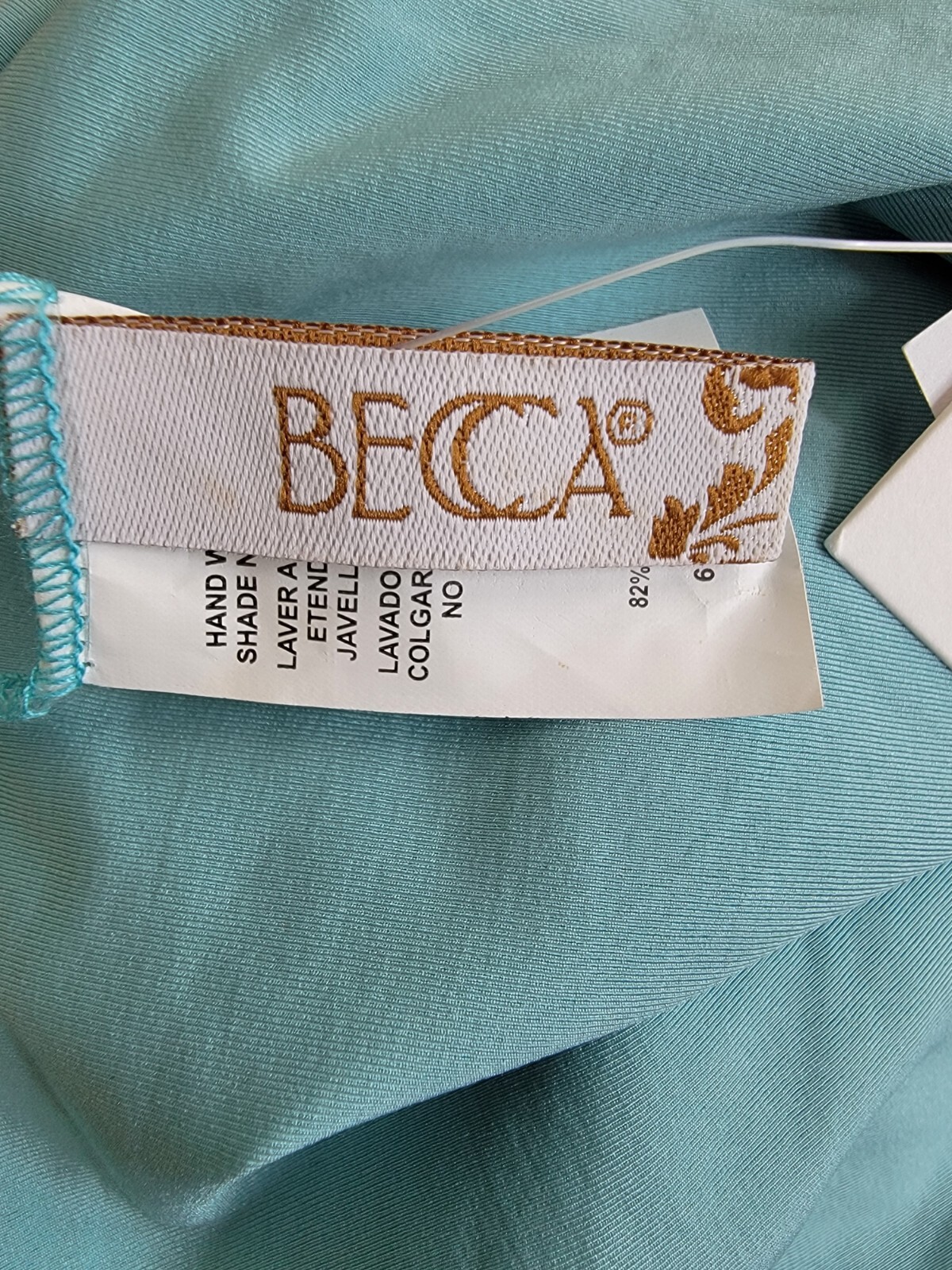 BECCA Fiesta Avery Low Rise Bikini Bottom Women's L Mineral Crochet Trim Pull On - Picture 12 of 14