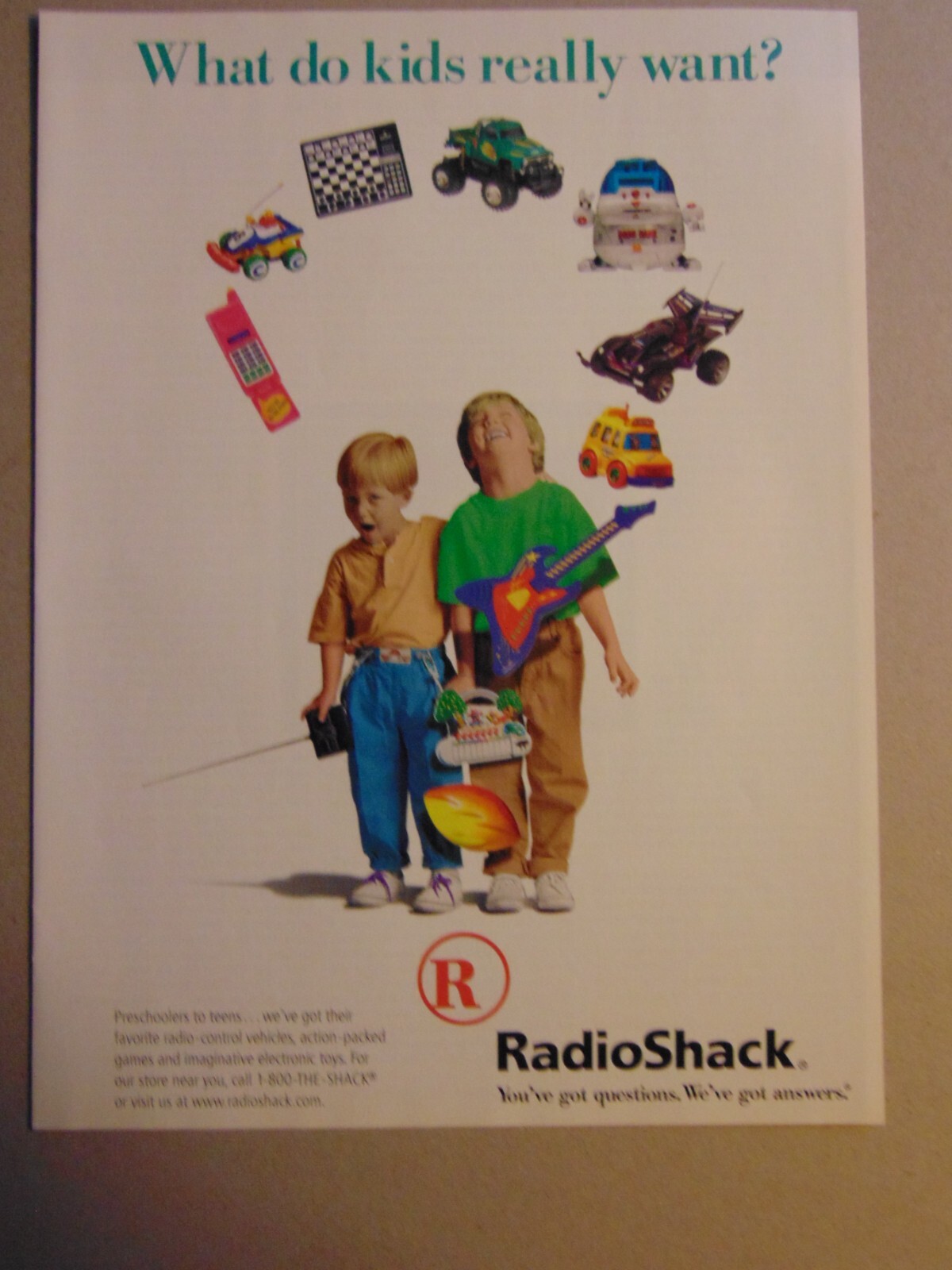 1997 RADIO SHACK What Kids Really Want vintage art print ad