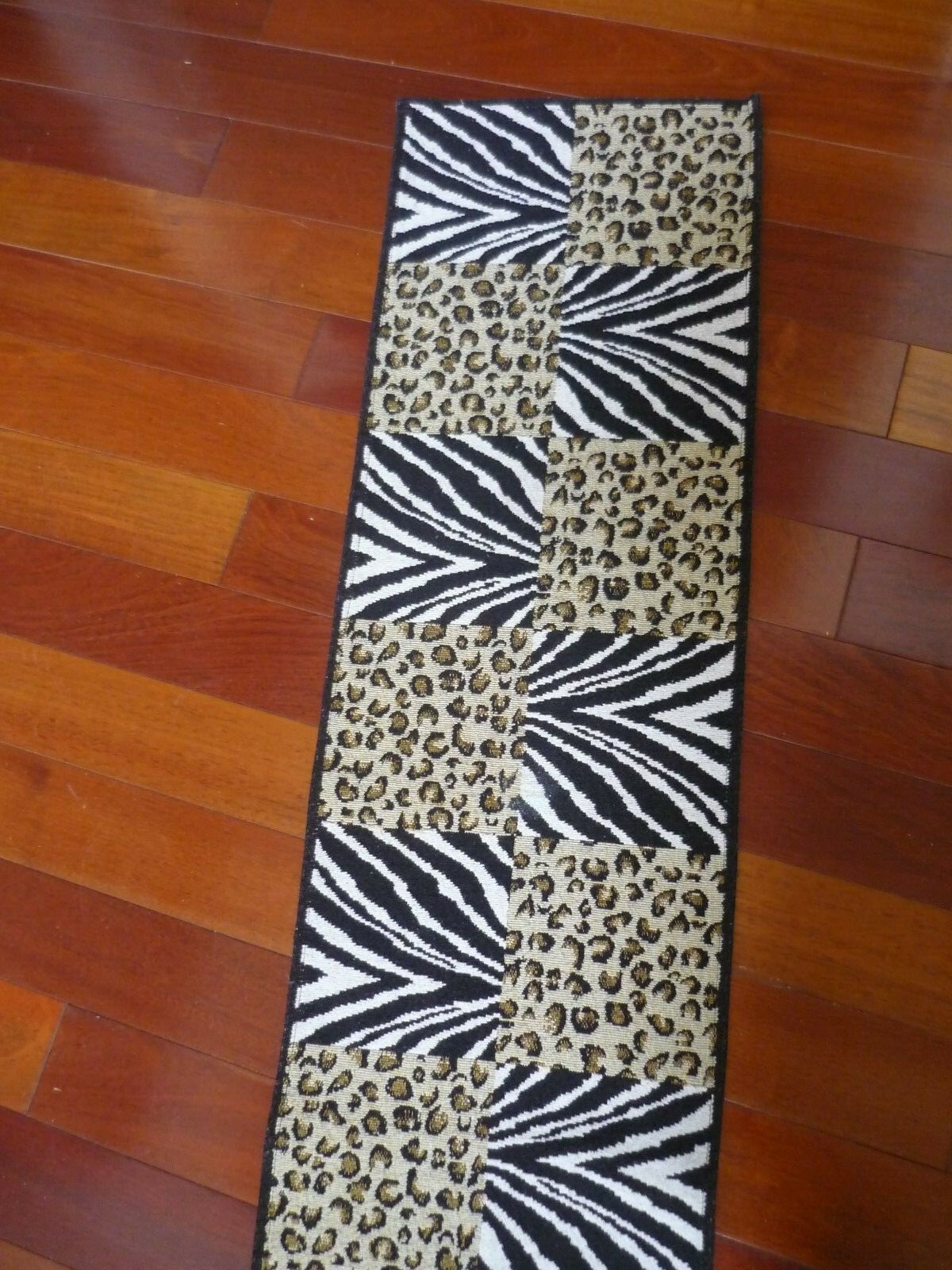 Vintage Leopard & Zebra Design Table Runner Size 12