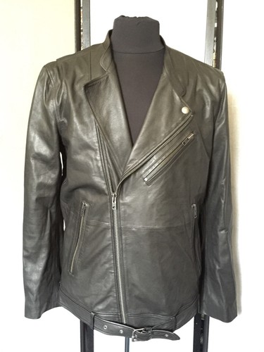 NWT BLK DNM Mens BLACK LEATHER JACKET Sz L | eBay
