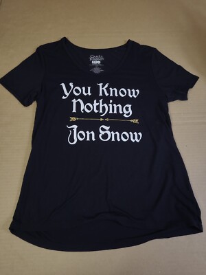 Game of Thrones HBO ''You Know Nothing Jon Snow'' T-Shirt Black Women Sz M