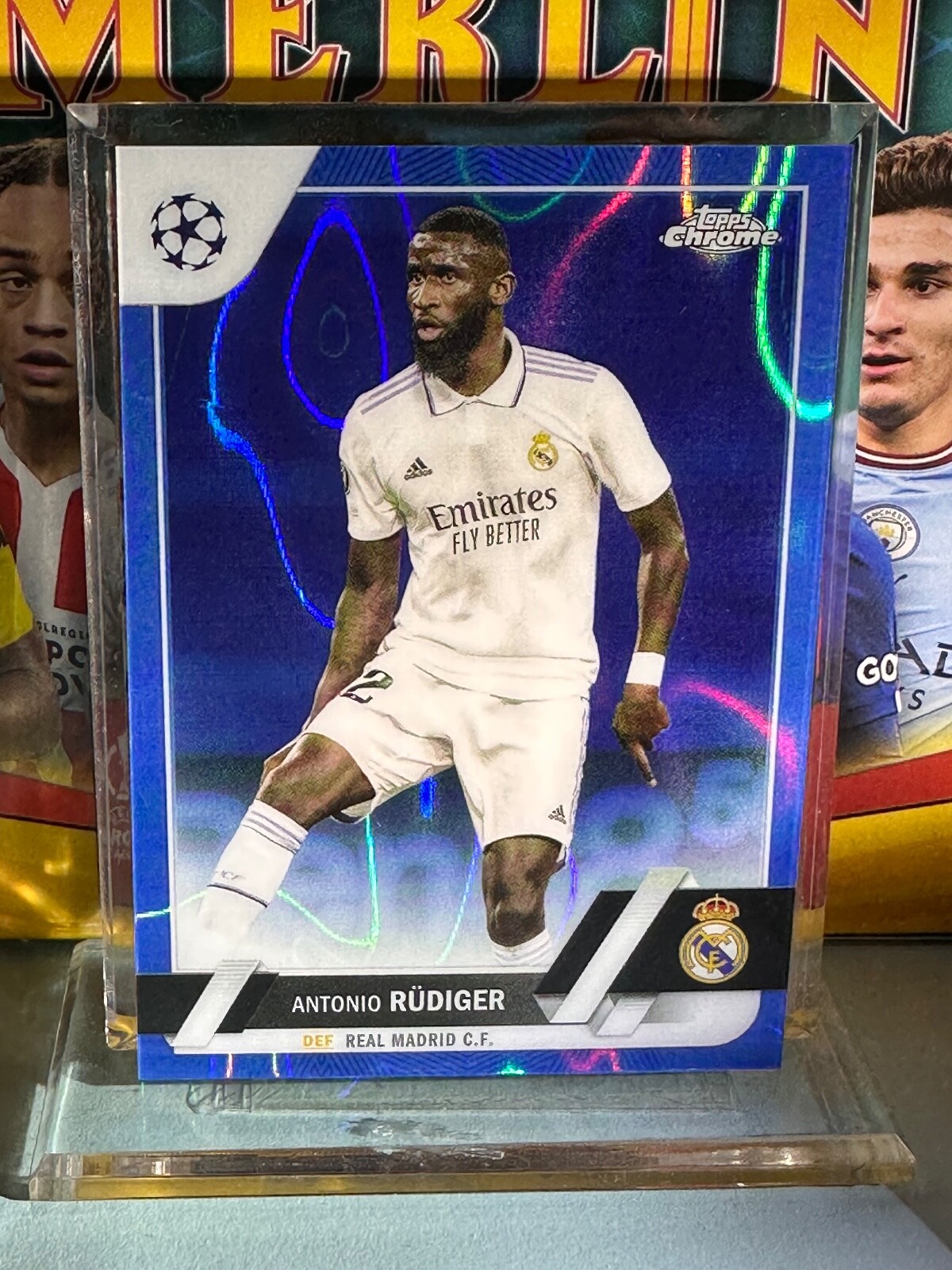 TOPPS サッカーカード STADIUM CLUB CHROME ANTONIO RUDIGER CHELSEA #CA-AR 送料無料 中古 IT2 ANTONIO RUDIGER Blue 2022-23 Topps Chrome Refractor REAL