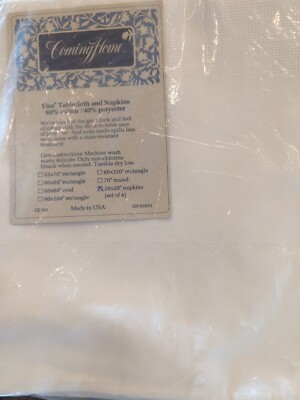 Vintage Coming Home Visa White Cloth Dinner Napkins 20X20'' Set of 4 NOS  USA
