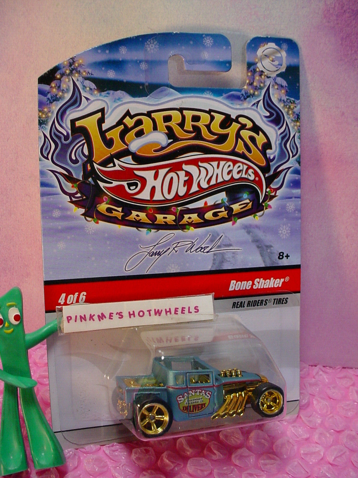 vhtf Hot Wheels LARRY's Holiday BONE SHAKER #2❄️ blue/gold