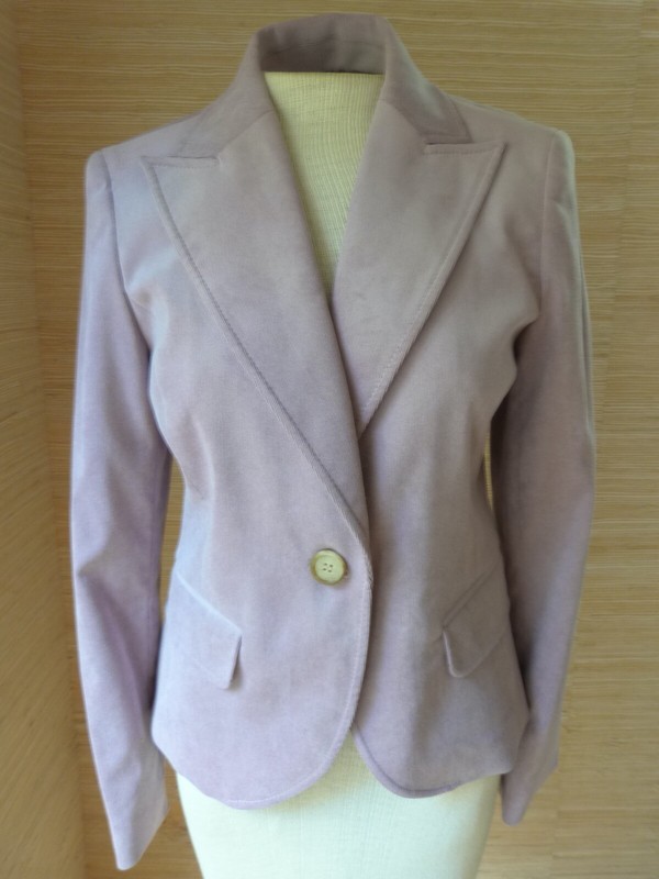 Casual Corner Stretch NWT Lavender 1 Button Blazer Corduroy sz 4 Washable!