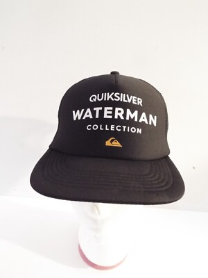 QUIKSILVER WATERMAN COLLECTION LOGO BLACK MESH SNAPBACK CAP-HAT**READ**