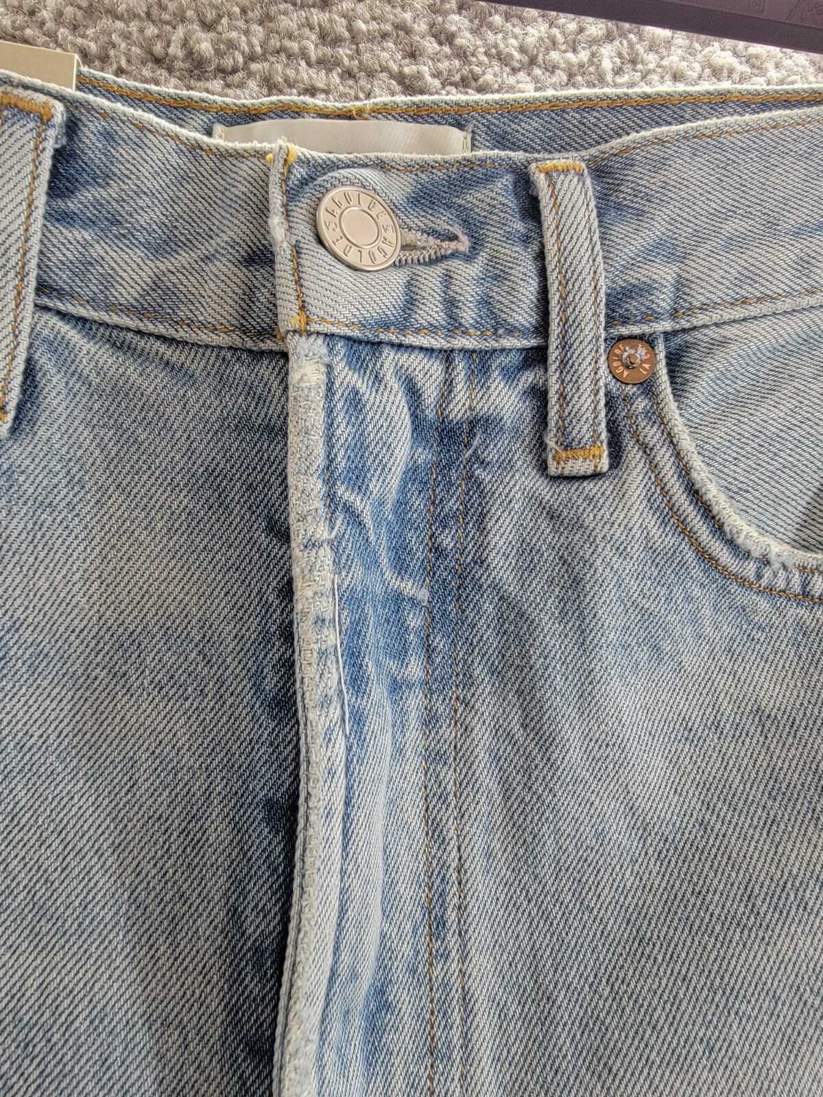 Agolde Stella High Rise Baggy Denim Shorts Women's 23 Agreement Button Zipped - Picture 10 of 18