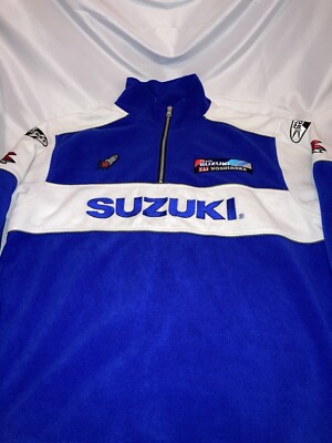 Joe Rocket Suzuki Team Fleece Pullover Size Large Logos 1/4