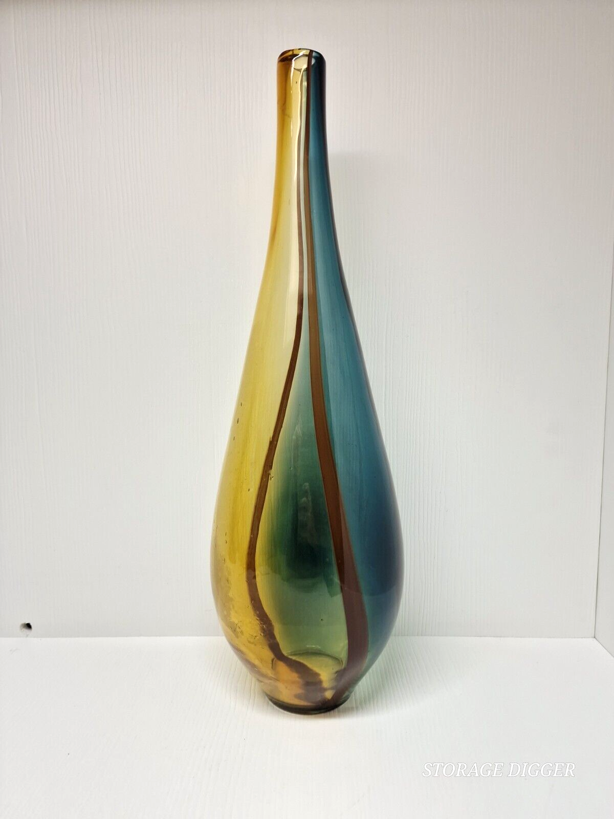 工芸品 Murano Glass Vase (Green & Yellow) 工芸品 Murano Glass Vase (Green & Yellow) Mid-Century