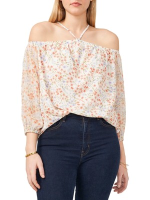 

1. Женская белая блузка STATE с пышными рукавами и пуговицами сзади, размер, Белый