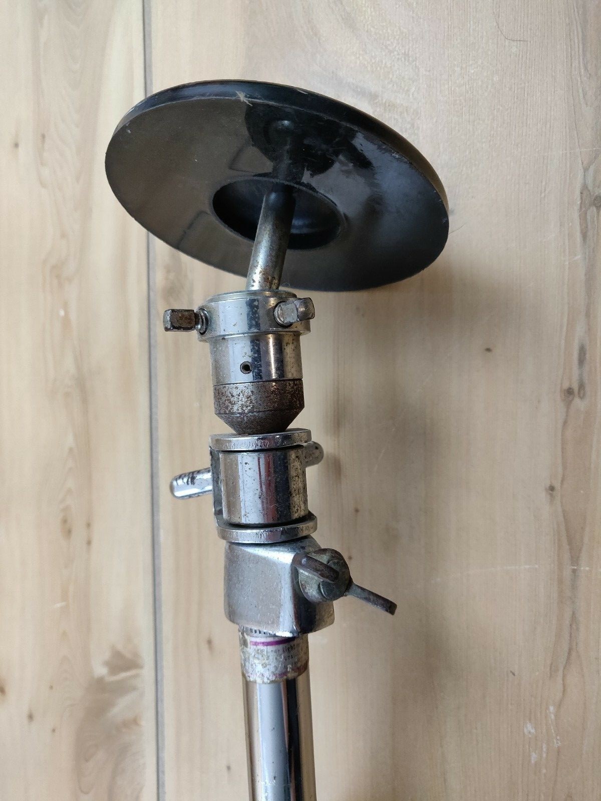 Vintage Cymbal Stand Rare Drum Hardware Silver w/ Fibes Plastic Seat Holder