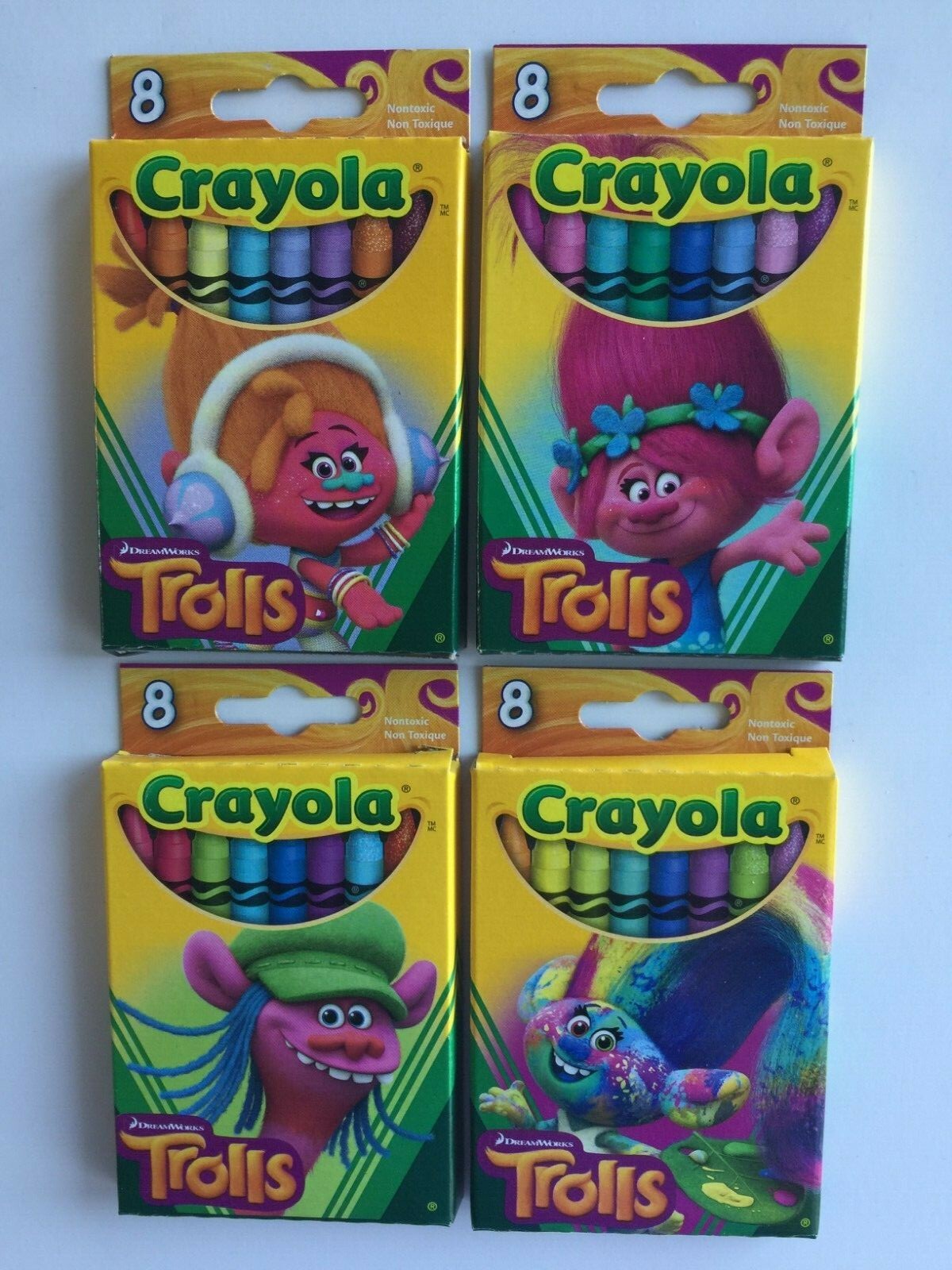 Complete Set Trolls Crayola Crayons Poppy Harper Cooper DJ
