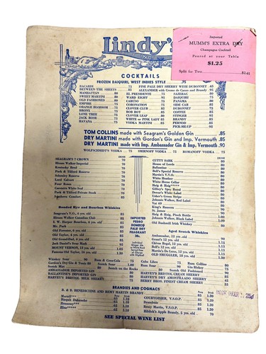 Lot of 2 1940/50s ビンテージ Matson Menu ハワイメニュー