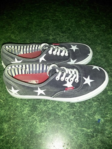 Vans Denim Blue White Stars Men's 7.5 Women's 9