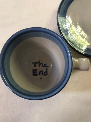 M A Hadley Pottery, Sheep Lamb Coffee Mug & Saucer Vintage Signed