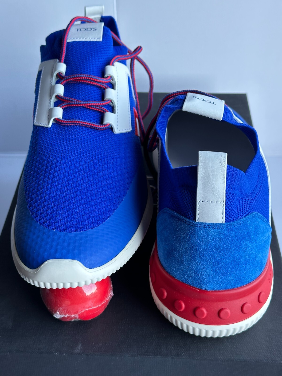 Pre-owned Tod's $875.00  No_code Men's Knit Tech Fabric & Leather Sneakers Size 10us/43eu In Multicolor