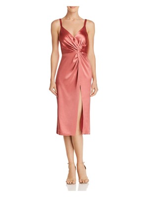 JILL STUART Womens Burgundy Sleeveless V Neck Midi Tulip Party Dress Size: 4