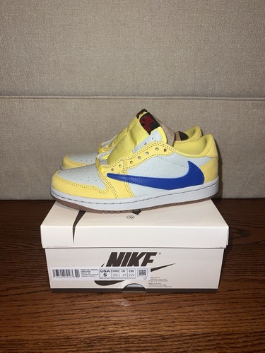 Pre-owned Jordan Travis Scott X Air  1 Retro Og Sp Low Canary Dz4137-700 Us Size 5w/3.5m In Yellow