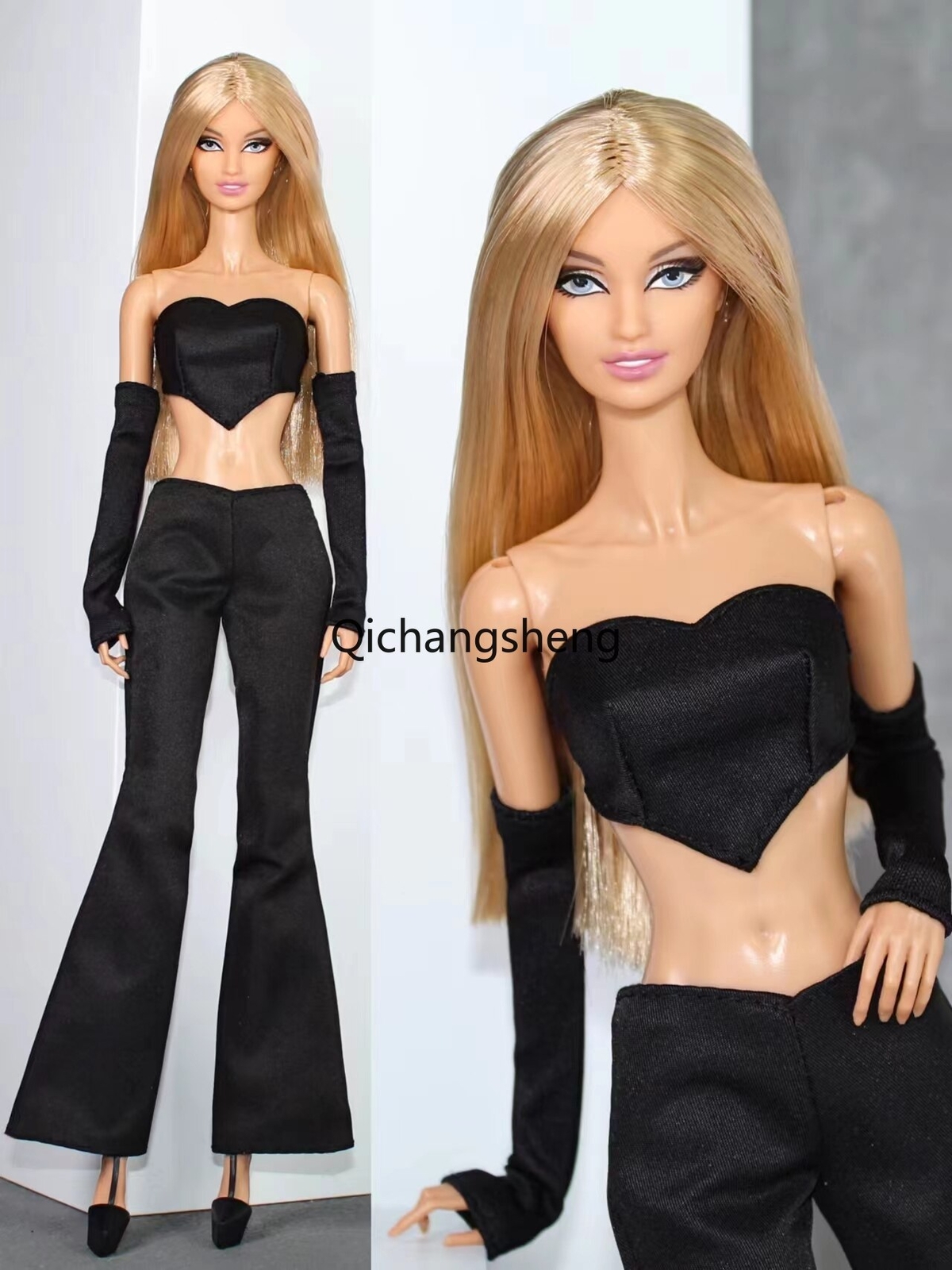 Pink White Black 1/6 Doll Clothes Outfits Set Top Shirt Pants Skirt Dress 11.5"