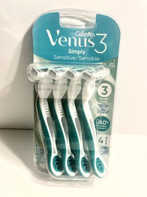 Gillette Venus Simply 3 4 Count Disposable Razors - Freed Shipping - Brand New