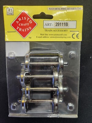 Aristocraft Train Accessory G Scale Black Metal Wheels 29111B Set of 4 Brand New