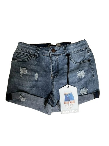Blue Savvy High Rise Super Stretch Distressed Rayon Denim