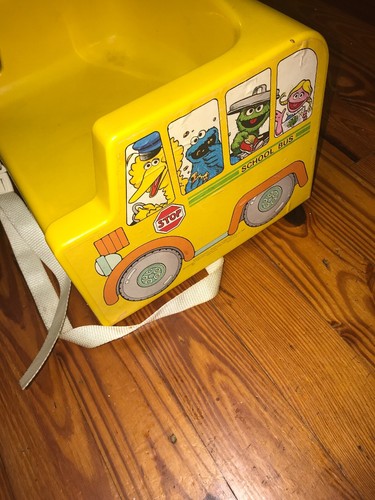 Vintage 1984 Fisher-Price Sesame Street Yellow School Bus Booster Seat