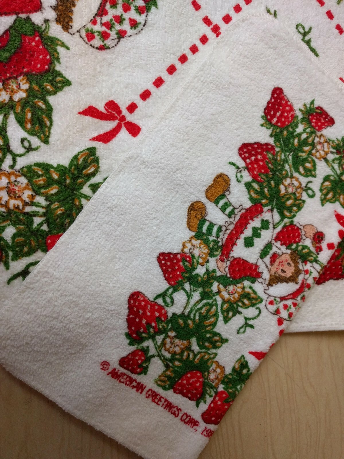 VTG~Strawberry Shortcake~Bath Towel~Wash Cloth~American Greetings~1980~Cannon