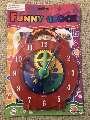 Teaching Time Clock Child Guidance Toys Learn to tell Time Funny Clock 7  NEW!