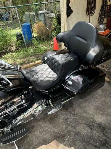 Black Step-Up Lattice Seat For Harley 09-23 Electra Road Street Glide Road King