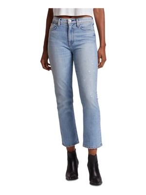 

Женские синие рваные укороченные джинсы HUDSON Boot Cut, Синий, WHC116DPP