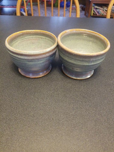 2 nice 2005 studio pottery bowls 3.5