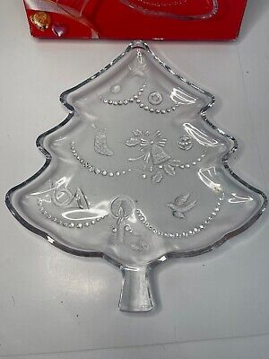 Mikasa Crystal Christmas Tree Clear Platter 13''  WY158/501 With Box