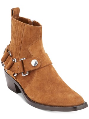 

DKNY Женские коричневые кожаные ботильоны Mina с квадратным носком на блочном каблуке и ремешком 9,5 коричневого цвета, Коричневый, K3914613