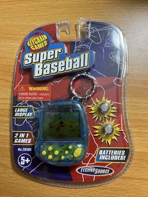 Techno Source Super Baseball Handheld Keychain LCD Video Game  NEW Sealed 