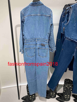 ZARA NEW WOMAN Z1975 DENIM JUMPSUIT FADED MID-BLUE XS-XL 0108/236 sale